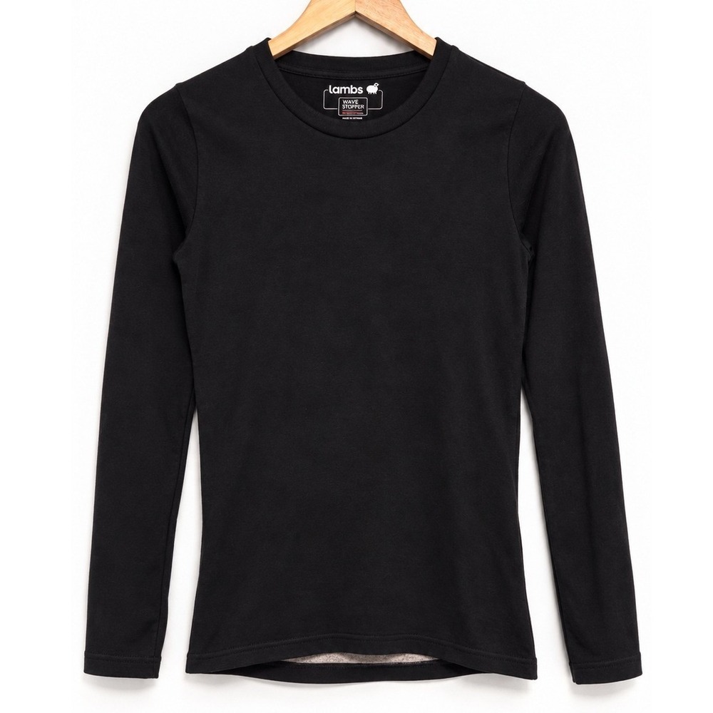 Lambs HAVN WaveStopper Silver EMF Shielding Small Black Long Sleeve UPF 50+